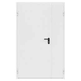 Герметичная дверь огнестойкая белого цвета полуторная